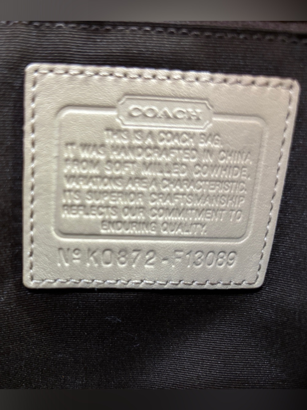 Coach Pebbled Leather Shoulder Bag in Cream - Picture 4 of 6